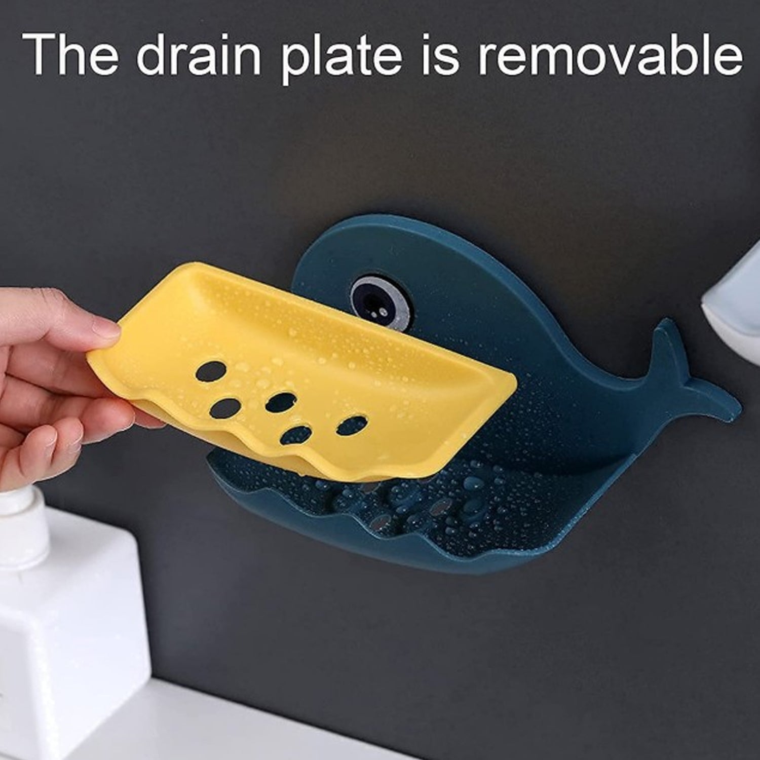 Double-layered fish soap holder, adhesive and waterproof Double-layered fish soap holder, adhesive and waterproof